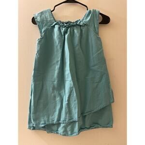 Garnet Hill Kids Size‎ 08 Cotton Linen Dress Blue Casual Play Tank Style